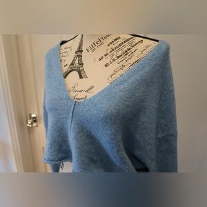 BDG Light Blue V-Neck Cropped Sweater